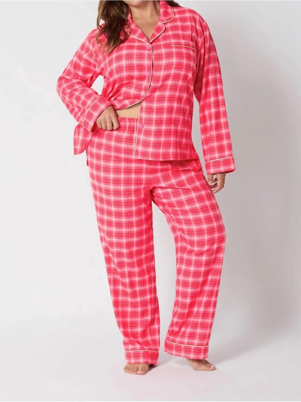 BEDHEAD PAJAMAS CLASSIC WOVEN PORTUGUESE FLANNEL PAJAMA SET IN WONDERLAND PLAID